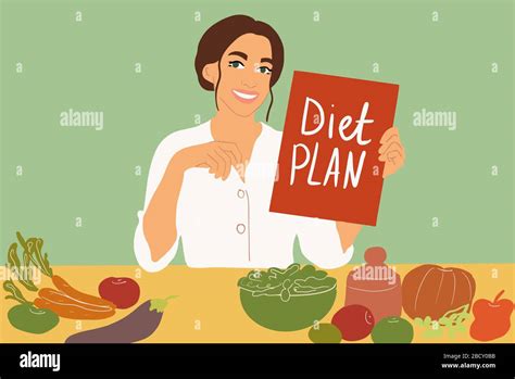 Cartoon Illustration Nutritionist Woman Hi Res Stock Photography And