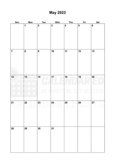 May 2023 Calendar Printable Free 2023 Blank Templates