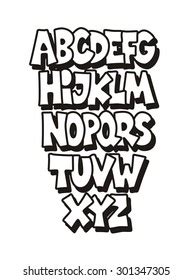 Cartoon Comic Graffiti Font Alphabet Vector Stock Vector Royalty Free