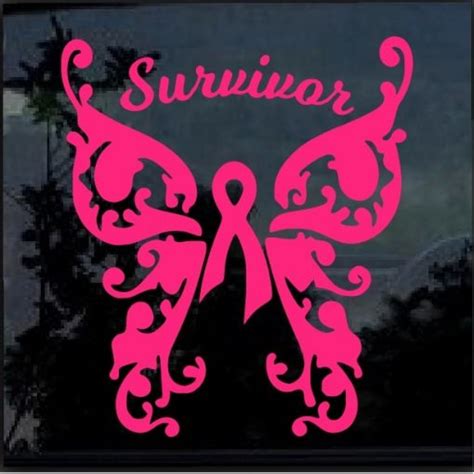 Breast Cancer Awareness Pink Ribbon Survivor Window Decal Sticker