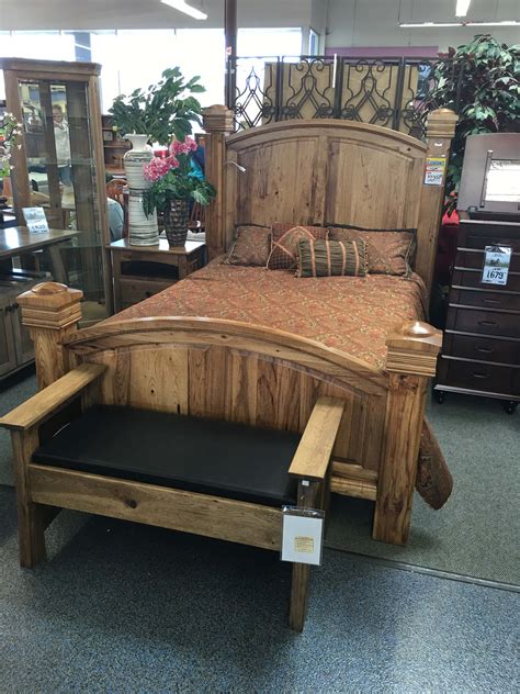 Solid Rustic Hickory Queen Panel Bed Was 4499 Now 2247 Fus Heqb 06
