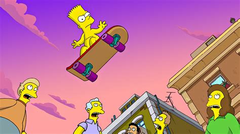Papel De Parede Ilustração Desenho Animado Skate Os Simpsons Bart Simpson Toque Captura