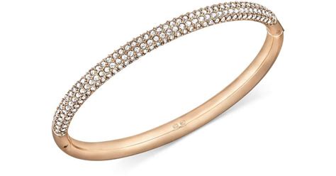 Swarovski Rose Gold Tone Crystal Bangle Bracelet In Pink Metallic Lyst