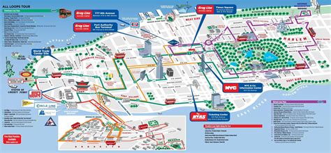 Manhattan Tourist Map Manhattan Tourist Attractions Map New York Usa