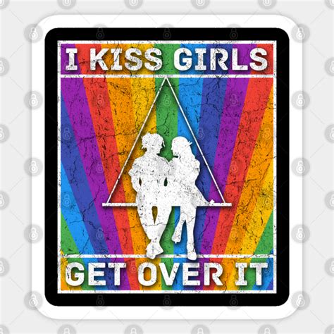 lesbian pride lgbt gay bisexual women kiss girls lesbian pegatina teepublic mx