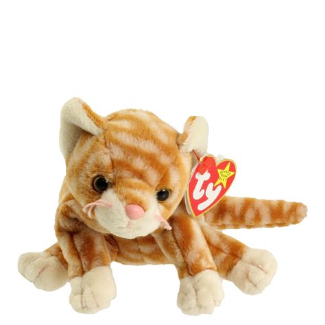 TY Beanie Baby AMBER The Gold Tabby Cat 7 5 Inch BBToyStore