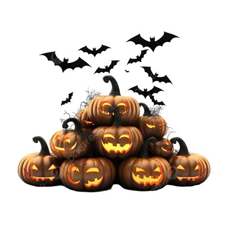 Happy Halloween Halloween Decoration Swarm Of Bats And Pumpkin