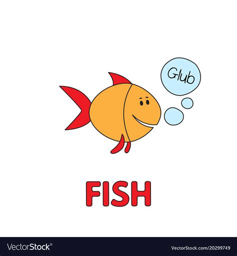 Cartoon Fish Flashcard For Children Royalty Free Vector