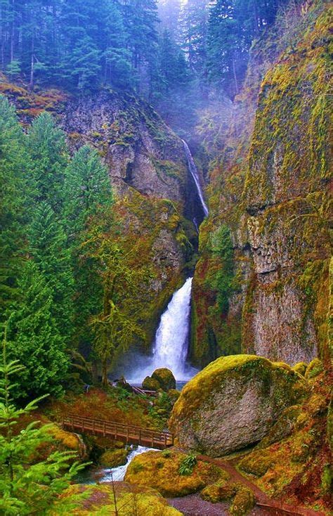 Elowah Falls Oregon Waterfall Beautiful Waterfalls Multnomah Falls