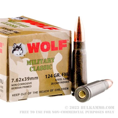 Rounds Of Bulk X Mm Ammo By Wolf WPA Military Classic Gr FMJ