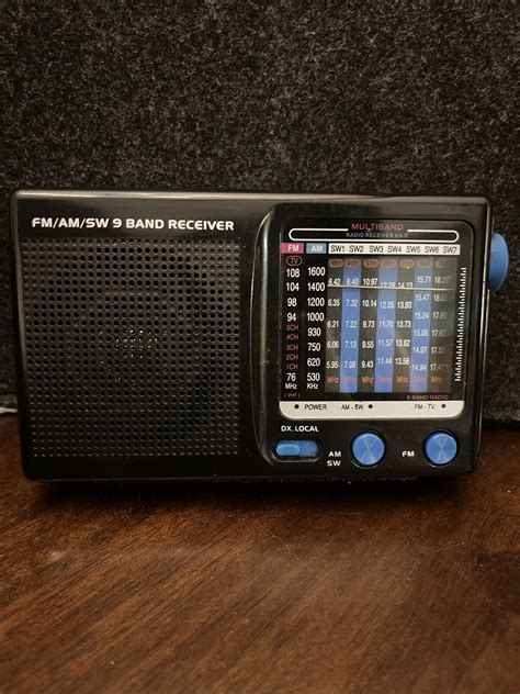Vintage Portable Fm Am Sw Radio 9 Band World Receiver Black Edition Ebay