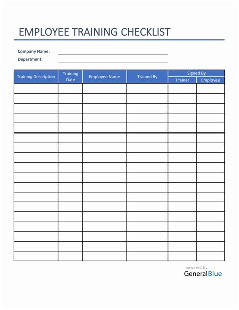 Downloadable Employee Training Plan Template Excel