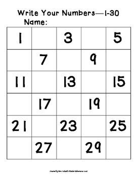 kinder math pull number writing 1 30 419 kids math