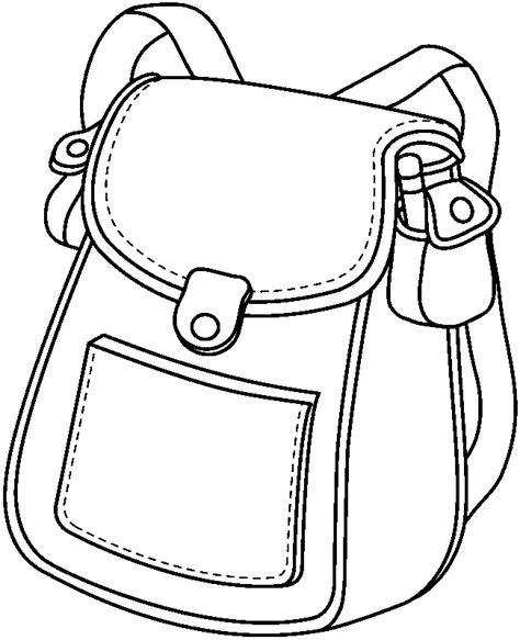 School Bag Clip Art Black And White
