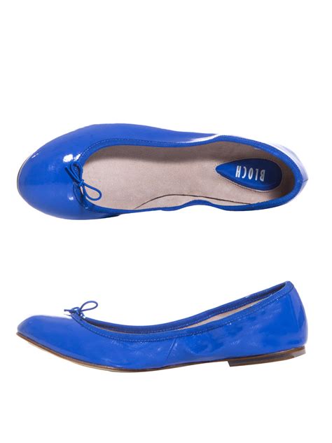 Bloch Patent Leather Flats In Blue Lyst