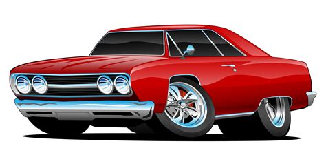 Muscle Car Cartoon Drawings Car Muscle Vector American Cartoon Classic Illustration Big Cars