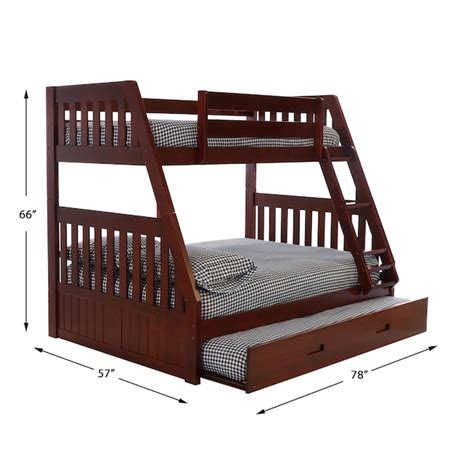 Oshome Rich Merlot Twin Over Full Bunk Bed In The Bunk Beds Department