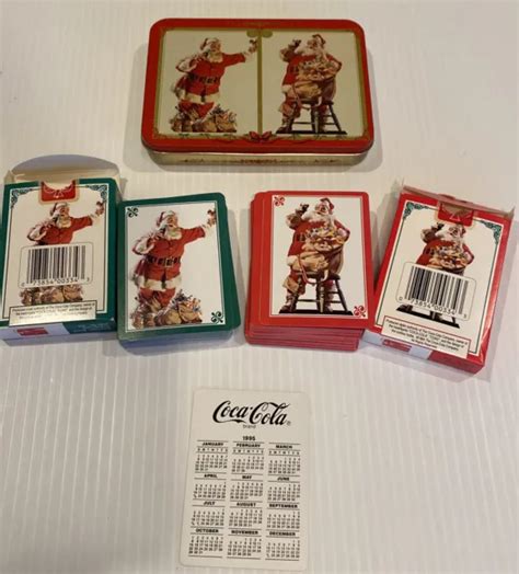Coca Cola Santa Nostalgia Coke Deck Playing Cards And Collectible Tin Picclick