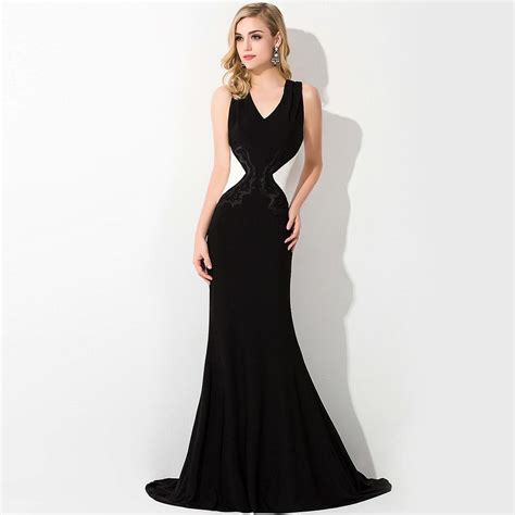 Buy Formal Black And White Evening Gowns Backless
