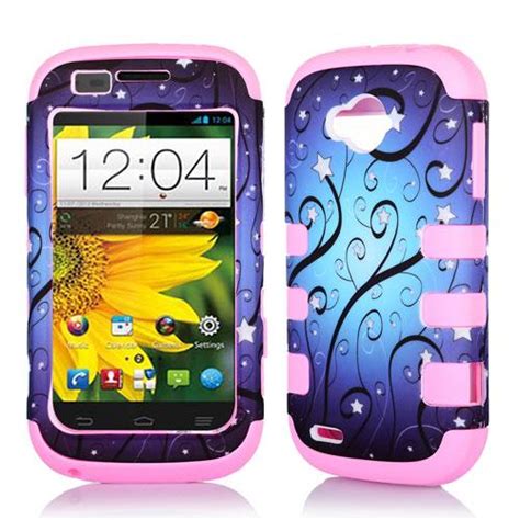 Phone Case For Straight Talk Zte Savvy Z750c Tri Layered Rugged Rib Cover Ebay