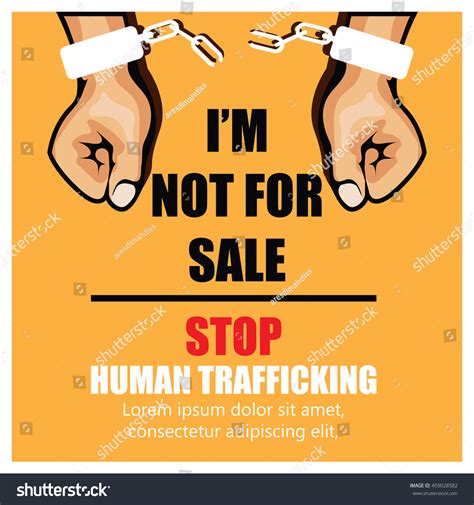 Anti Human Trafficking Campaign Vector Template Stock Vector Royalty