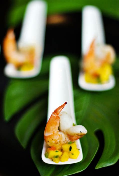 Hd00.08shrimps served on a metal plate and man slicing butter. Shrimp appetizer spoons | Food and Drink | Pinterest ...