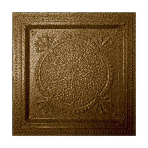 Tin Plated Stamped Steel Ceiling Tile Lay In 2ft Sq Bronze Vein