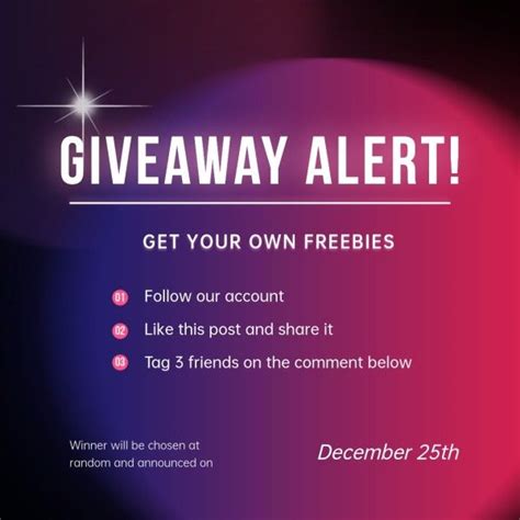 Purple Black Friday Giveaway Alert Instagram Post Template And Ideas