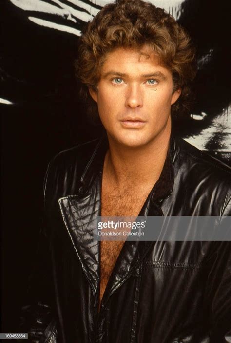 Actor David Hasselhoff Poses For A Portrait Session Wearing Leather