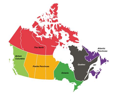 Régions Du Canada Voyages Cartes