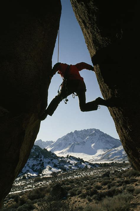 A Rock Climber Climbs In A Chimney Photograph By Gordon Wiltsie