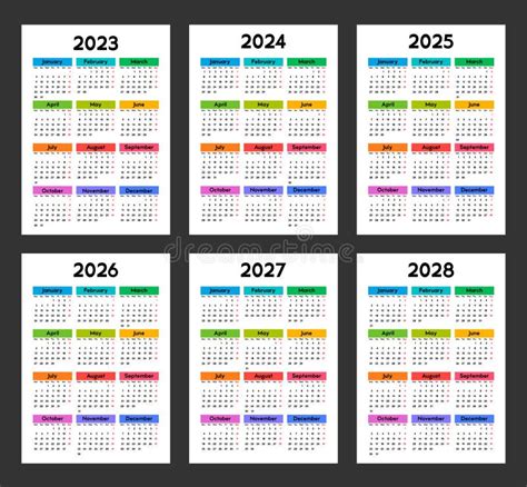 Calendar 2023 Daily Event Planner Vector Color Illustration Stock