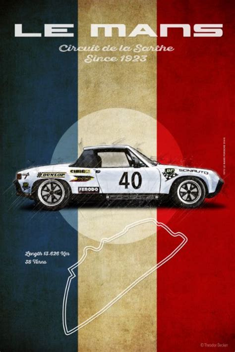 Le Mans Porsche 9146 Theodor Decker Paintings And Prints Vehicles
