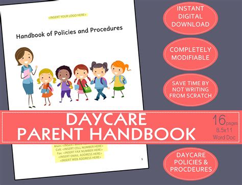 Editable Daycare Parent Handbook Word Doc Policies And Etsy Parent