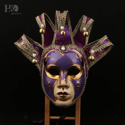 Handd Vintage Jolly Joker Venetian Masquerade Mask Full Face Costume