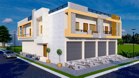 Residential Cum Commercial House Elevation Best Exterior Design