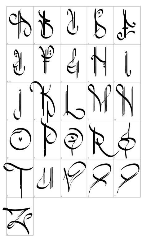 Arabian Funky Fraktur Font On Behance Tattoo Schrift Alphabet Graffiti