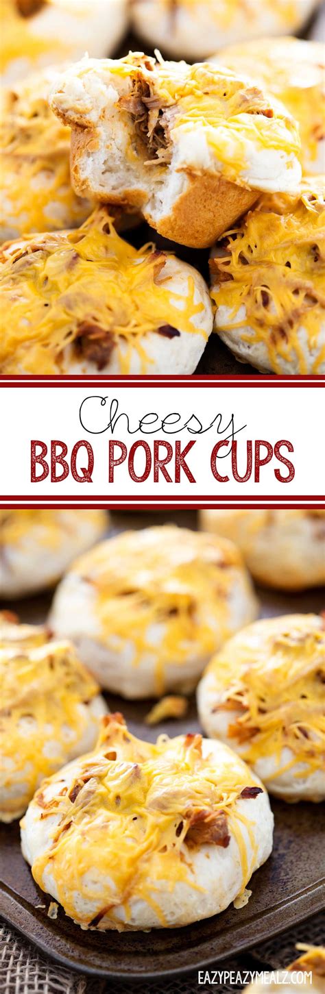 Cheesy Bbq Pork Cups Recipe Bbq Pork Recipes Biscuit Bake