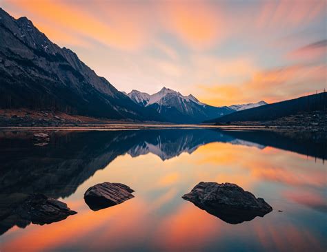 Mountain And Lake At Sunset Wallpapers Wallpaper Cave