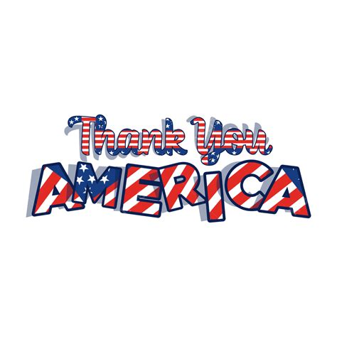 Thank You Text Vector Art Png Thank You America Flag Text Effect Thank You America America
