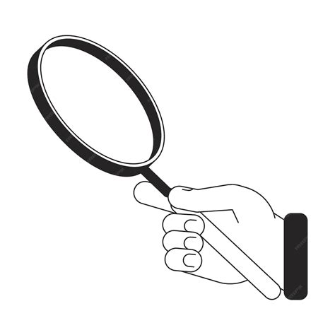 Premium Vector Hand Holding Magnifying Glass Bw Concept Vector Spot