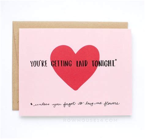 Funny Valentines Card Naughty Valentines Day Card Youre Getting Laid Tonight C 049