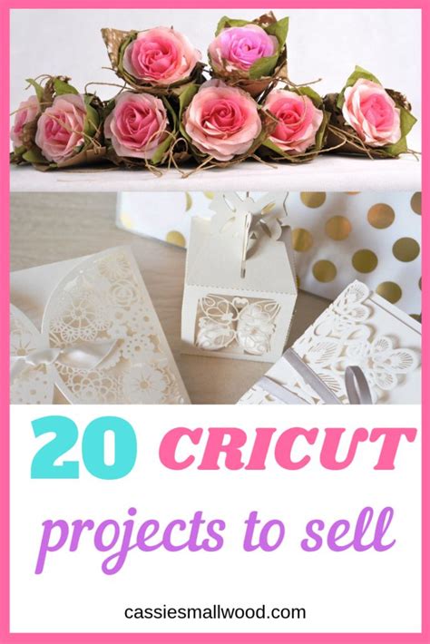 The Words Cricut Projects To Sell Are Shown In Pink And White