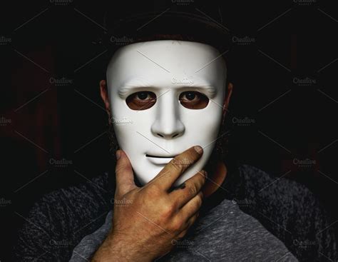 Hand Holding Mask On A Face High Quality People Images ~ Creative Market