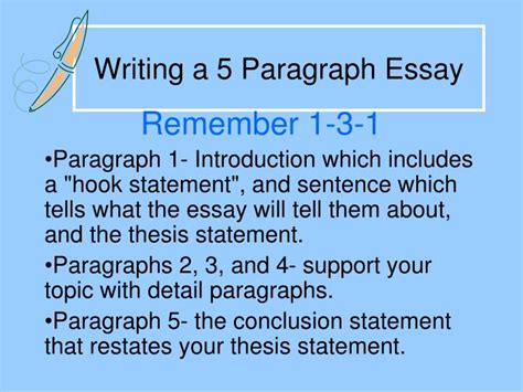 Ppt Writing A 5 Paragraph Essay Powerpoint Presentation Free