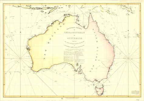 Matthew Flinders General Chart Of Australia 1822 Flinders Historical