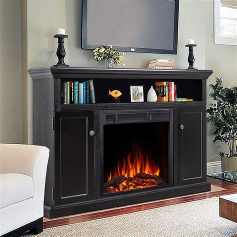 Jamfly Electric Fireplace Tv Stand Wood Mantel For Tv Up To