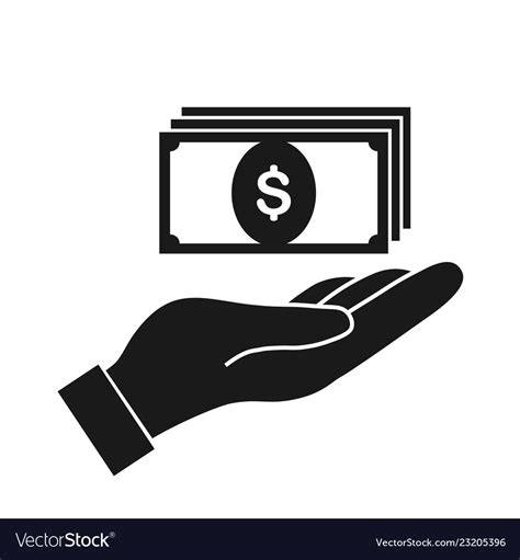 Money In Hand Icon Royalty Free Vector Image Vectorstock