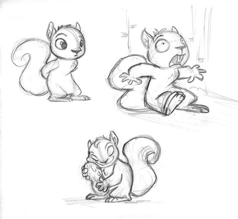 All guide lines in this tutorial are in blue and will be erased later. Squirrel Sketches | Squirrel illustration, Squirrel art ...