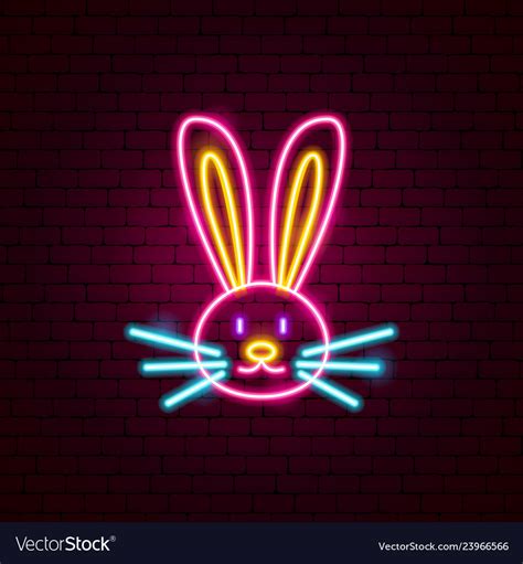 rabbit neon sign royalty free vector image vectorstock
